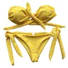 Kvinnors Badkläder Kvinnor Sexig Enkel Polka Dot Skriv ut Tre Tre Point Halter Thong Bikini Set Baddräkt