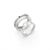 3 ألوان أعلى جودة الأنماط الفاخرة مصممة للنساء حلقة CZ Stone TwoPiece Rings Titanium Steel Design B Fashion J5192177