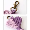 Valentine's Day Gift Tassel Keychains Pendant Heart Shaped Hand Woven Keychains Luggage Decoration Key Chain Keyring