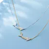 Sterling Silver Fish Naszyjnik dla Kobiet Biżuteria Łańcuch Link Exquisite Rehinestone Urodziny Prezent 42cm Łańcuchy
