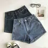 Mujeres de cintura alta pantalones cortos cortos verano azul pantalones casuales mujer streetwear jeans fondos 210525