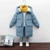 Jacket for Boys Brand Hooded Winter Jackets Graffiti Camouflage Parkas For Teenagers Thick Long Coat Kids Clothes 211203