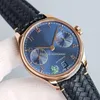 Relógios de luxo 500702 Portugieser 42.3mm Rose Gold 52010 Mens Automático Assista Sapphire Cristal Slate Cinza Discagem De Couro Gents Gents relógios de pulso