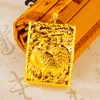 Big Geometry Dragon/Cook Design Men Pendant Chain Necklace 18k Yellow Gold Filled Hip Hop Fashion Accessories