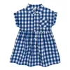 Mädchen Kausal Plaid Kleidung für Kinder Karo Lange Bluse Kleid Sommer Frische Kinder Kleidung Ins Mode Outfit 210529