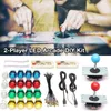 Kit de joystick de 2 jogadores LED com 20 botões 2 joysticks USB Codable Cables Game Parts Set Controllers