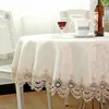 Stor försäljning europeisk trädgård broderad rund bordduk matkåpa för bröllopskåp kuddepaket elegant trasa 210626