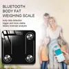 Sıcak Akıllı Vücut Yağ Ağırlığı Ölçekler Kat Dijital İnsan BMI Banyo Tartım Ölçeği Bluetooth LED MI Vücut Kompozisyon Ölçekli 17 Veri H1229