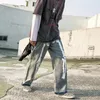 Pantaloni da uomo Jeans larghi Uomo Cool Graffiti Stampa Moda riflettente Retro Baggy Hip Hop High Street Pantaloni casual Streetwear Maschi