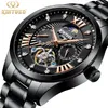 Mens Watches KINYUED Automatic Tourbillion Mechanical Watch Man Calendar Waterproof Chronograph Male Clock Relojes Para Hombre Wristwatches