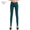 Jean Cotton Pencil Leggings Skinny Mid Waist Woman Slim Fit Full Length Candy Color 210809