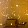 3 5M 138leds Étoile Lune Led Rideau Guirlande Lumineuse De Noël Ramadan Guirlande Lumières Éclairage De Vacances Romantique Pour La Fête De Mariage Decor280O