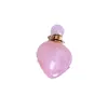 2CM Natural Crystal Stone Perfume Bottle Pendant Pink Crystal Essential Oil Bottles Necklace Fashion Accessories Without Chain