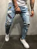 Hommes Hip Hop Extensible Déchiré Skinny Jeans Détruit Effiloché Slim Fit Denim Pantalon Pantalon Men234O