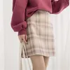 Casual Women Wool plaid skirt Japanese Harajuku Ulzzang Vintage High Waist A-line Skirt Female Fashion Korean Kawaii Cute 210421