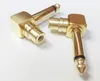 Copper Audio Connectors, Right Angled 1/4" 6.3mm Male plug to RCA/Phono Female Adapter Converter For AV Audio/5PCS