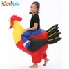 2019 Ny Halloween Uppblåsbara Rooster För Vuxna Barn Kostym Blås Upp Suit Party Carnival Fancy Dress För Purim Kid Chicken Q0910