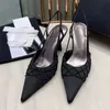 Pointed Toe Dress Shoes Sandals Designer Women 2022 New Classics High Heel Sandals White Black Sexy Pumps Wedding Bridal Shoes Fashion Low Nude Heels