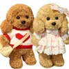 Bonito Teddy Dog Brinquedos de Pelúcia Recheado Vestido Animal Macio Lifelike Marrom Forma Bebê Aplique-se Bonecas Presente Para Crianças Aniversário Parminhas 210728