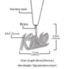 Hip Hop Custom Name Letter Pendant Necklace Gold Silver Color Bling Clear CZ Letters Pendant Necklace for Men Women