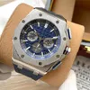 Men Luxury Watch quartz movement Watches Stainless Steel 46mm Luminous Waterproof Wristwatch with rubber belt2332