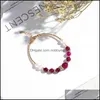 Charm Bracelets Jewelry Weiyi Red Blue Tiger Eye Crystal Bracelet Personality Female Pearl Transfer Gift To Girlfriend And Friend Drop Deliv
