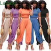 Women Two Pieces Pants Designer Wide Leg Pants Suits Short Sleeve T-shirts Solid Colour Tracksuits Casual Summer Autumn Clothing S-XXL