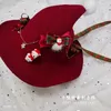 Autres fournitures de fête d'événement Lolita de noël originale tricotée boule de fourrure de sorcière à pointe chapeau rouge fille douce automne et hiver