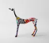 Color Doberman Dog Entrance Painted Graffiti Simple Creative Living Room Wine Cabinet Office Decorations Resin Crafts 210804