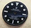 Kits de herramientas de reparación Esfera de reloj negra y oscura luminosa azul de 29 mm para movimiento 2824/2836 con logotipo R