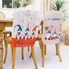 Gnomes Stoel Achterkant USA 4 juli Patriottisch Faceless Dwerg Patroon Eetkamer Keuken Restaurant Stoelen Decor