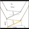 Pendant & Pendants Alphabet Letter Necklace Gold/Rose Gold/Sier Sideways Large Initial Necklaces For Women Fashion Jewelry