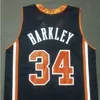 001rare Hommes Jeunes Femmes Vintage # 34 CHARLES BARKLEY Navy Blue White College Basketball Jersey Taille S-6XL ou personnalisé n'importe quel nom ou numéro de maillot