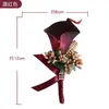 Broche Callalily Comum para Casamento Flores Decorativas Artificiais Corsage Noiva e Noivo Boutonniere