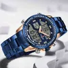 NAVIFORCE Sports Chronograph Mens Watches Top Brand Stainless Steel Waterproof Date Quartz Watch Men Relogio Masculino 210517