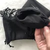 13x10cm svart tyg dammväska mode packning 2c paket sträng väska för smycken dubbel sida tryckt förvaringsväska