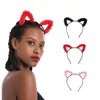 Belles oreilles de chat douces Bandeaux COS accessoires de sous-vêtements cerceau de cheveux masque d'Halloween noir blanc rouge sexy soirée dansante enfants photographie coiffure