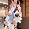 Kreatywny Cute Cartoon Miękki Klej Astronauta Klucz Pierścień Spaceman Car Breloczek Para Plecak Wisiorek Prezent DIY Keychain Akcesoria