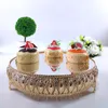 Rätterplattor Metall Bröllopstårta Stativ Decoration Party Mirror Tray Dessert Electroplate Gold Cupcake Table Home Display Tools