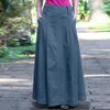 Gonne Estate Donna Denim Blu Lungo Femme Robe Solid Maxi Vestido Jupe Vintage Vita alta Party A-lien Gonna Faldas Saia