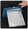 Flera storlekar Aluminiumfolie Klar återförslutningsbar ventil Dragkedja Plastförpackningsförpackningsförpackningspåse Zip Lock Mylar Bag Ziplock Package6898817