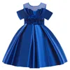 3-10 ans Fille PrincBirthday Eucharistie Banquet Ball Sequin Dr2021 Nouvelle fille arc brodé robe de drgirl X0803