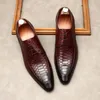 Grande taille EUR46 Serpentine noir/vin rouge hommes chaussures de robe de mariée en cuir véritable chaussures de bal hommes chaussures d'affaires