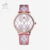 LMJLI - SHENGKE Femmes Regarder le cuir Relogiofeminino Vintage Montre-Bracelet Plaid-Plaid Lady Horloge Horloge Montres Womans Reloj Mujer