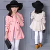 Arrival Fashion Children's Stormwear Spring Double Button Trench Coats Solid Outdoor Jackets Teenage Clothes for 4-13Y 210622