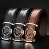 Men leather fashion personality young business leisure cowhide belt middle-aged smooth buckle A9181m