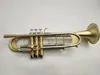 Margewate Trumpet C till B Tune Brass Plated Professional Musical Instrument med Case Tillbehör Rengöringsduk