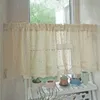 1pc American Style Cotton Crocheted Short Curtain Coffee Curtain Small Kitchen Curtain Home Decorative 210712