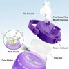 BuildLife 2L 3.8L Tritan gallon Vattenflaska Flip-flop Motivational med Time Marker BPA Gratis Stora Kapacitet Läckerskyddat Nej Straw 210914