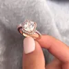 INS TOP SELL Simple Fashion Jewelry Real 925 Sterling Silverrose Gold Fill Cushion Shape White Topaz Cz Diamond Gemstones Eternit316K